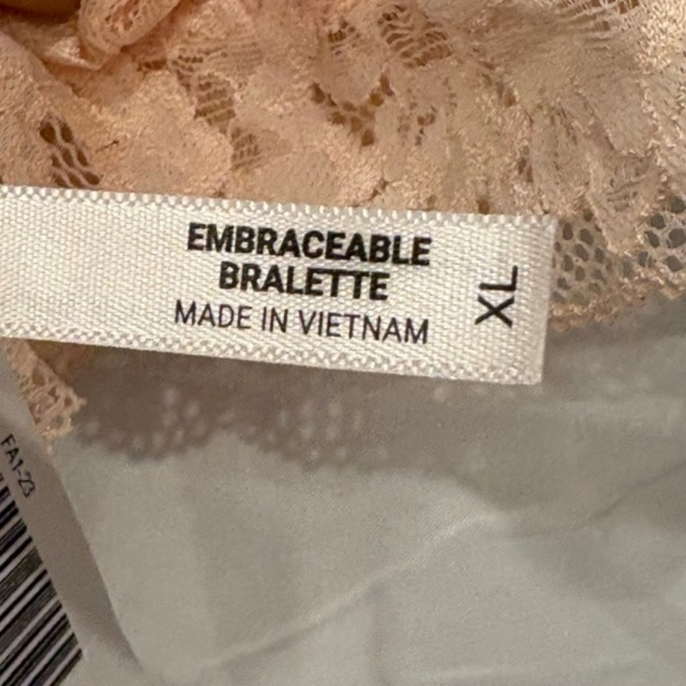 Soma Embraceable Lace Bralette - Peach Blossom - Size XL - Picture 3 of 9